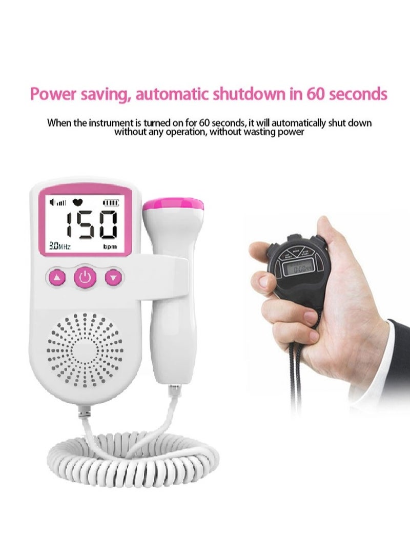 Generic Ultrasonic Fetal Heart Rate Detector, Portable Home Use Doppler with LCD Display Screen for Baby, Easy-to-Use Diagnostic Device  - Image 4