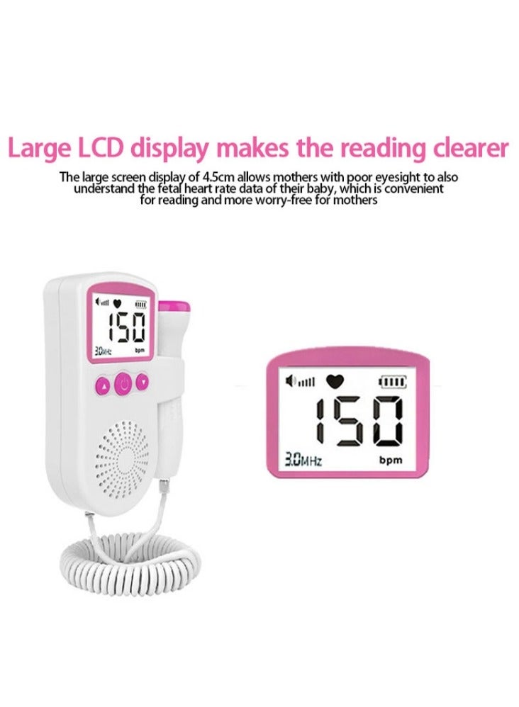 Generic Ultrasonic Fetal Heart Rate Detector, Portable Home Use Doppler with LCD Display Screen for Baby, Easy-to-Use Diagnostic Device  - Image 3