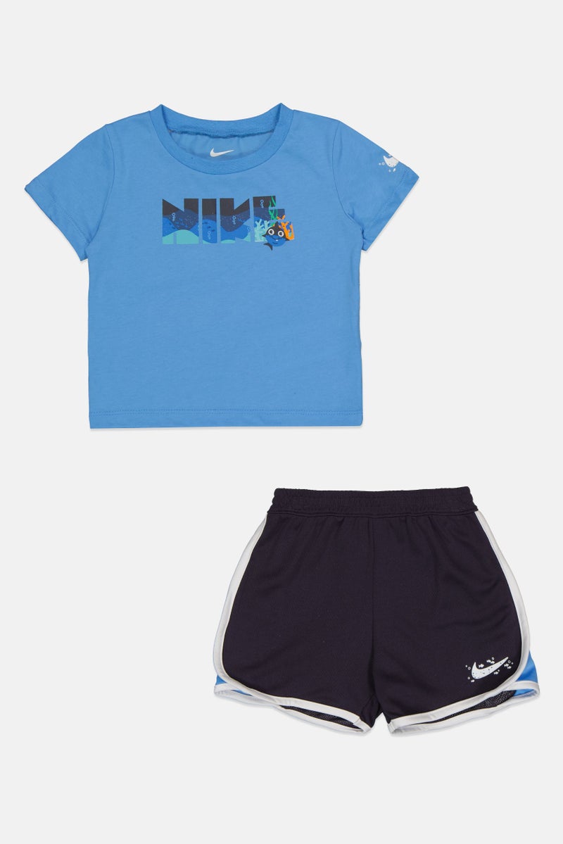 Nike Toddlers Boy 2 Pieces Brand Logo Top And Shorts Set, Multicolor - Image 3