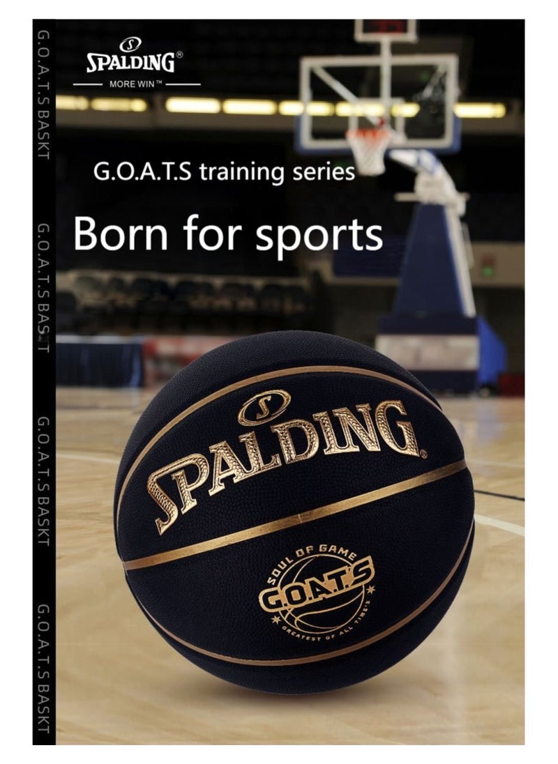 SPALDING كرة سلة للكبار مصنوعة من مادة البولي يوريثين وملمس جلدي طبيعي مقاس قياسي رقم 7 للكرة للألعاب الداخلية والخارجية  - Image 4