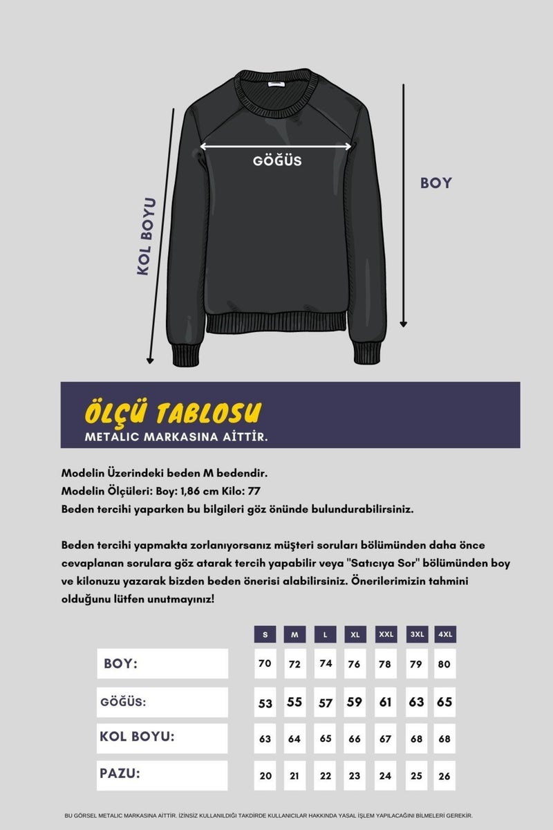 Crew Neck Label Detail Cotton Inside Men's Sweatshirt
