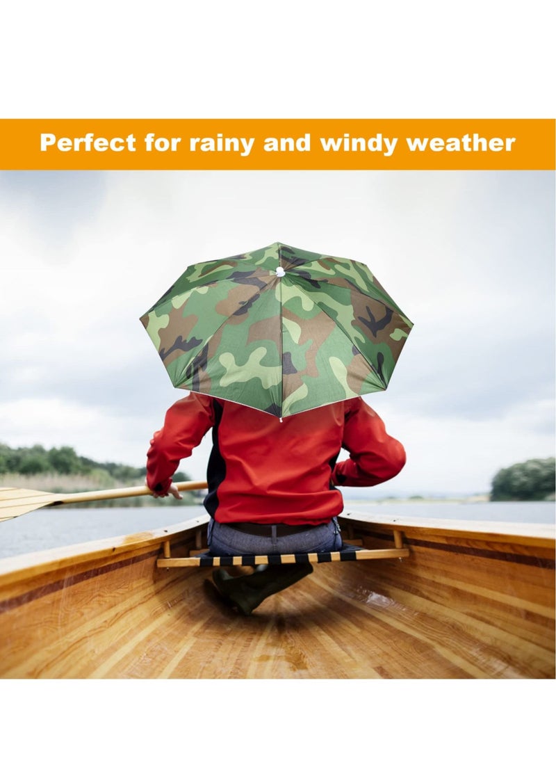 Generic Umbrella Hat 65cm Sunscreen Windproof Hands Free Head Umbrella Cap UV Protection Umbrella Hats Head Mounted Umbrella Top Folding Hat Umbrella for Fishing Beach Outdoor Golf Sunshade - Image 4