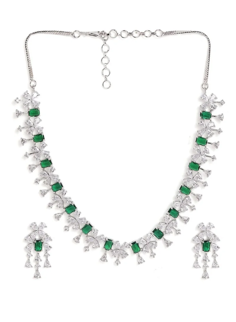 Priyaasi Emerald Studded Jewellery Set
