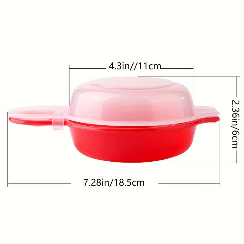 Red Microwave Egg Cooker Breakfast Sandwich Maker 1 Minute Quick Cook - Image 4