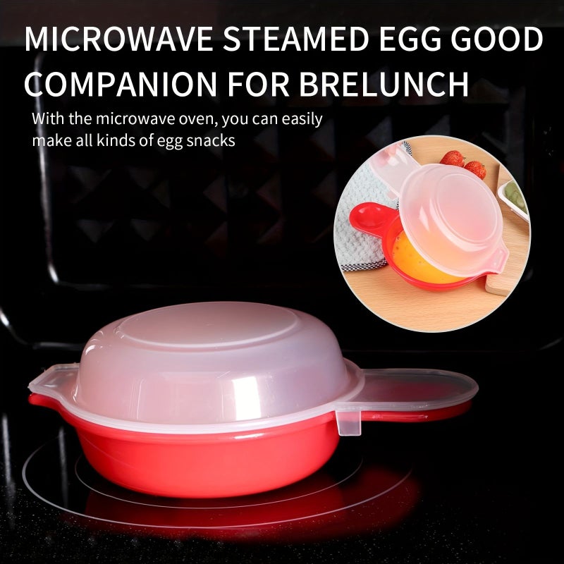 Red Microwave Egg Cooker Breakfast Sandwich Maker 1 Minute Quick Cook - Image 5