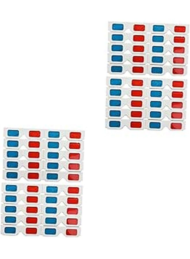 40 Pcs Blue Paper Frame 3D Glasses For Home Theater And Cinema Movies - Image 1