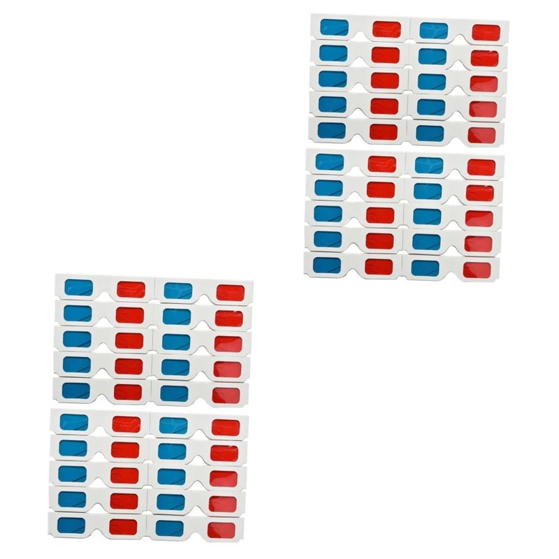 40 Pcs Blue Paper Frame 3D Glasses For Home Theater And Cinema Movies - Image 2