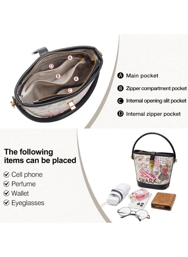 Women's crossbody bag decorated with trendy graffiti designs - Image 4