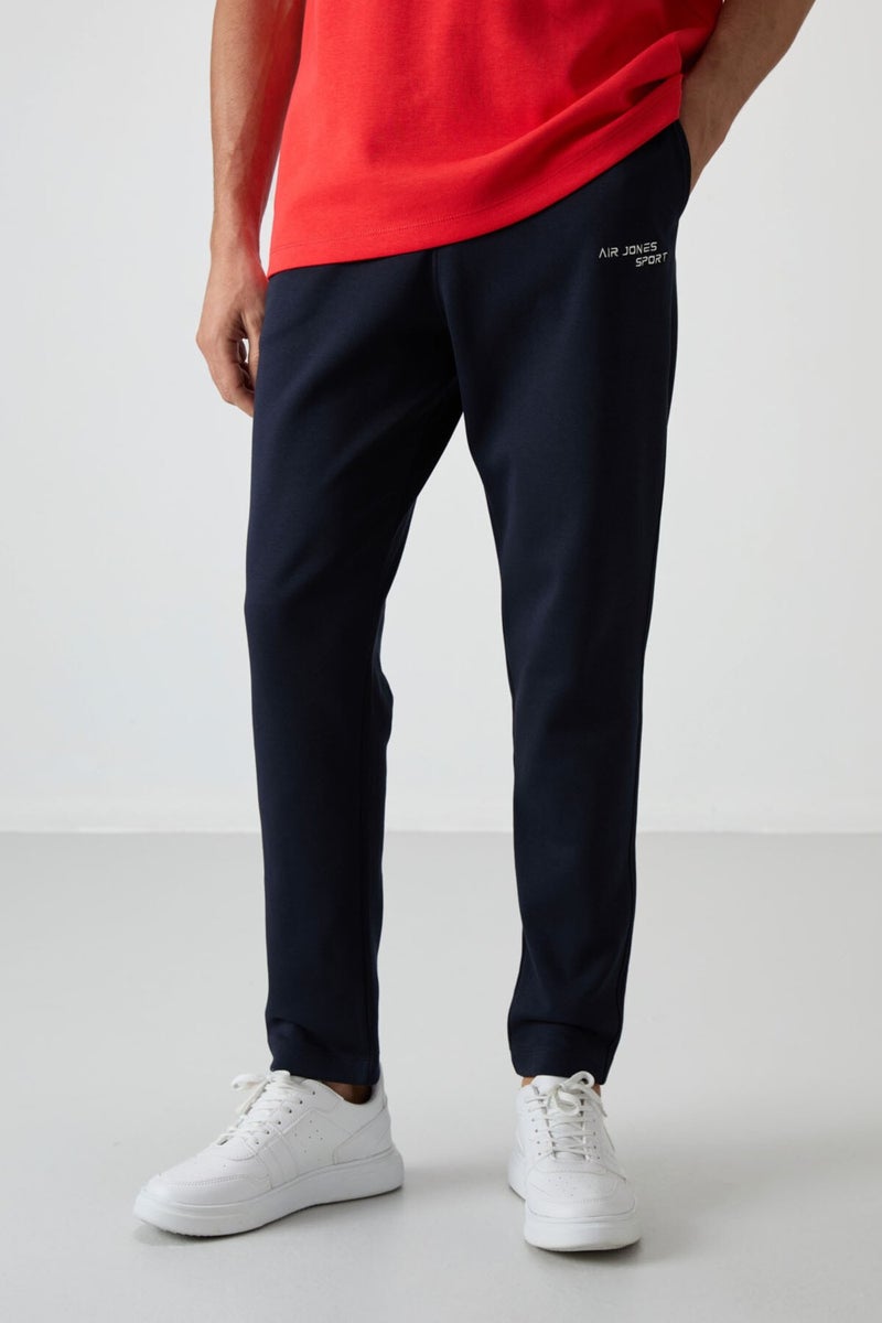 Air Jones Fiesta - Navy Blue Cotton Thick Soft Texture Oversize Fit Embroidered Men's Tracksuit - 85252  - Image 5