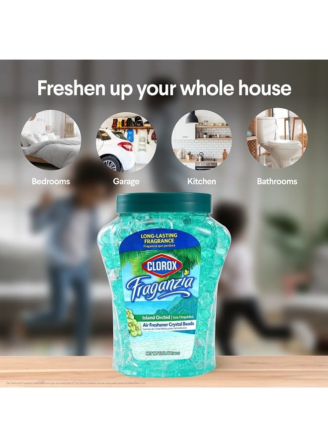 Clorox معطر هواء كريستال فراجانزيا | كرات معطر هواء تدوم طويلاً | كرات جل معطر هواء برائحة جزيرة الأوركيد للمنزل أو الحمام أو السيارة، 12 أونصة جزيرة الأوركيد - Image 4
