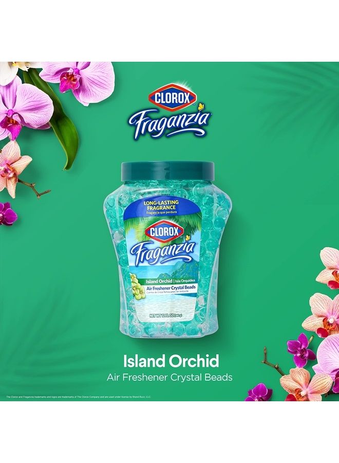 Clorox معطر هواء كريستال فراجانزيا | كرات معطر هواء تدوم طويلاً | كرات جل معطر هواء برائحة جزيرة الأوركيد للمنزل أو الحمام أو السيارة، 12 أونصة جزيرة الأوركيد - Image 2
