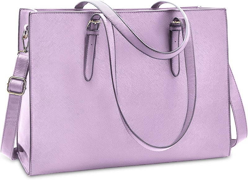 NUBILY Laptop Bag for Women Waterproof Lightweight Leather 15.6 Inch Computer Tote Bag - Image 1