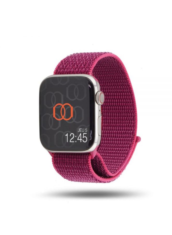 Replacement Nylon Sport Loop Band For Apple Watch Series 38/40mm Dragon Fruit Pink - Image 2