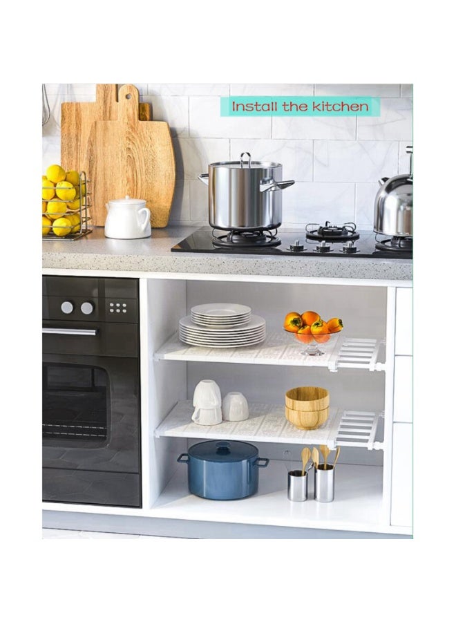 بتيمفم فواصل رفوف خزانة قابلة للتعديل من 38 إلى 60 سم، أرفف خزانة قابلة للتوسيع، منظمات خزانة موفرة للمساحة وفواصل رفوف تخزين للمنزل، والسكن الجامعي، وغرفة النوم، والاستخدام المكتبي - Image 4