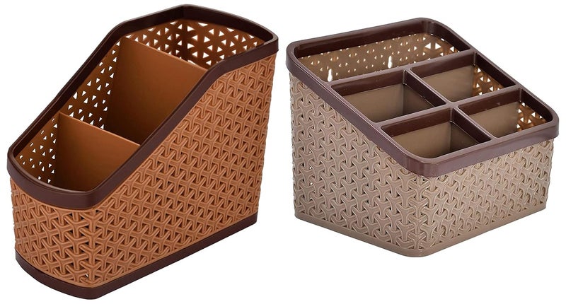 Kuber Industries Plastic Multi-Purpose Compact Desk & Combas06 Plastic Storage Basket, Multicolor (COBA06) - Image 1