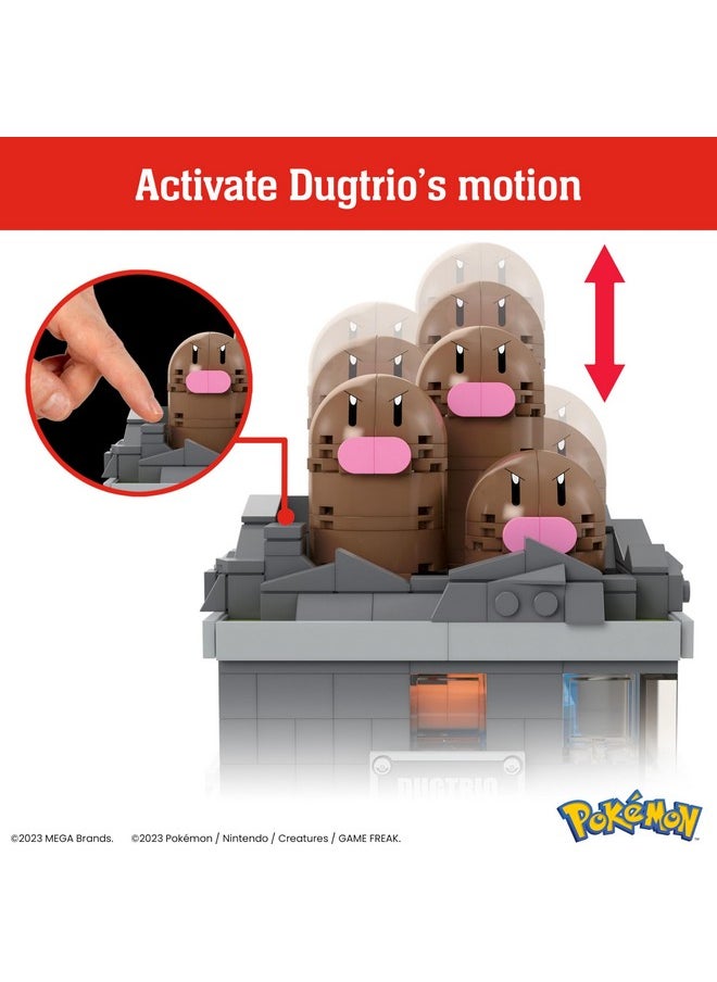 Mega Brands MEGA Pokémon Building Toys Set Mini Motion Dugtrio with 350 Pieces, Pop Up Motion, 5 Inches Tall, for Adult Collectors  - Image 3