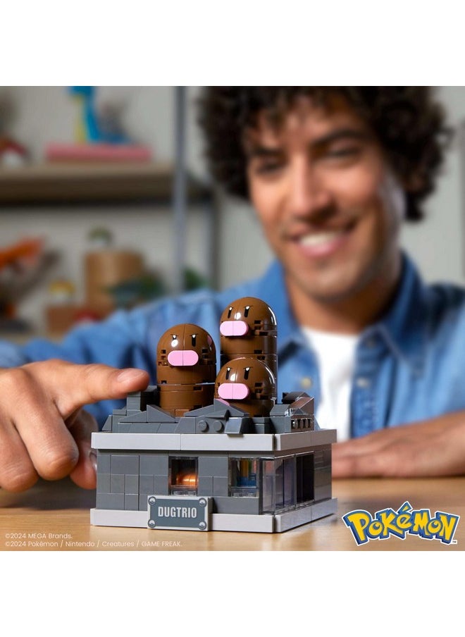 Mega Brands MEGA Pokémon Building Toys Set Mini Motion Dugtrio with 350 Pieces, Pop Up Motion, 5 Inches Tall, for Adult Collectors  - Image 2