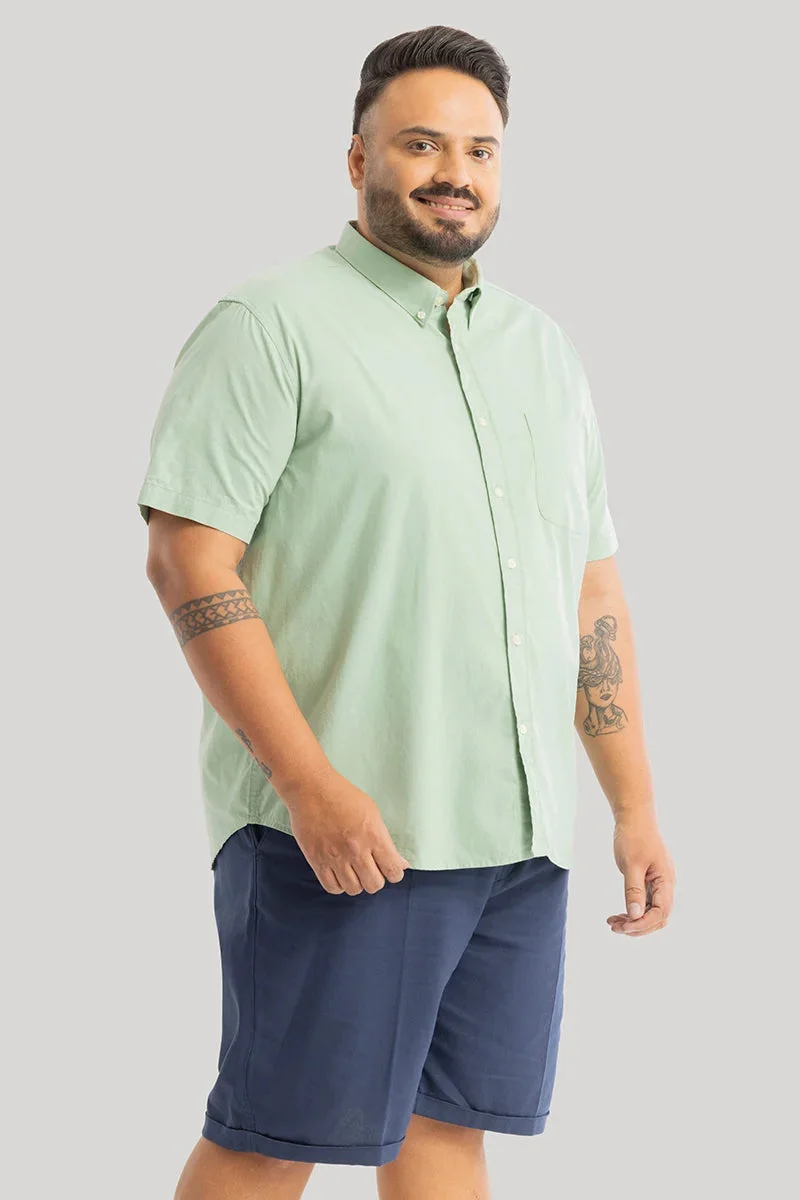 Snitch Green Downtown Mint Oxford Plus Size Shirt for Men | Best Price UAE