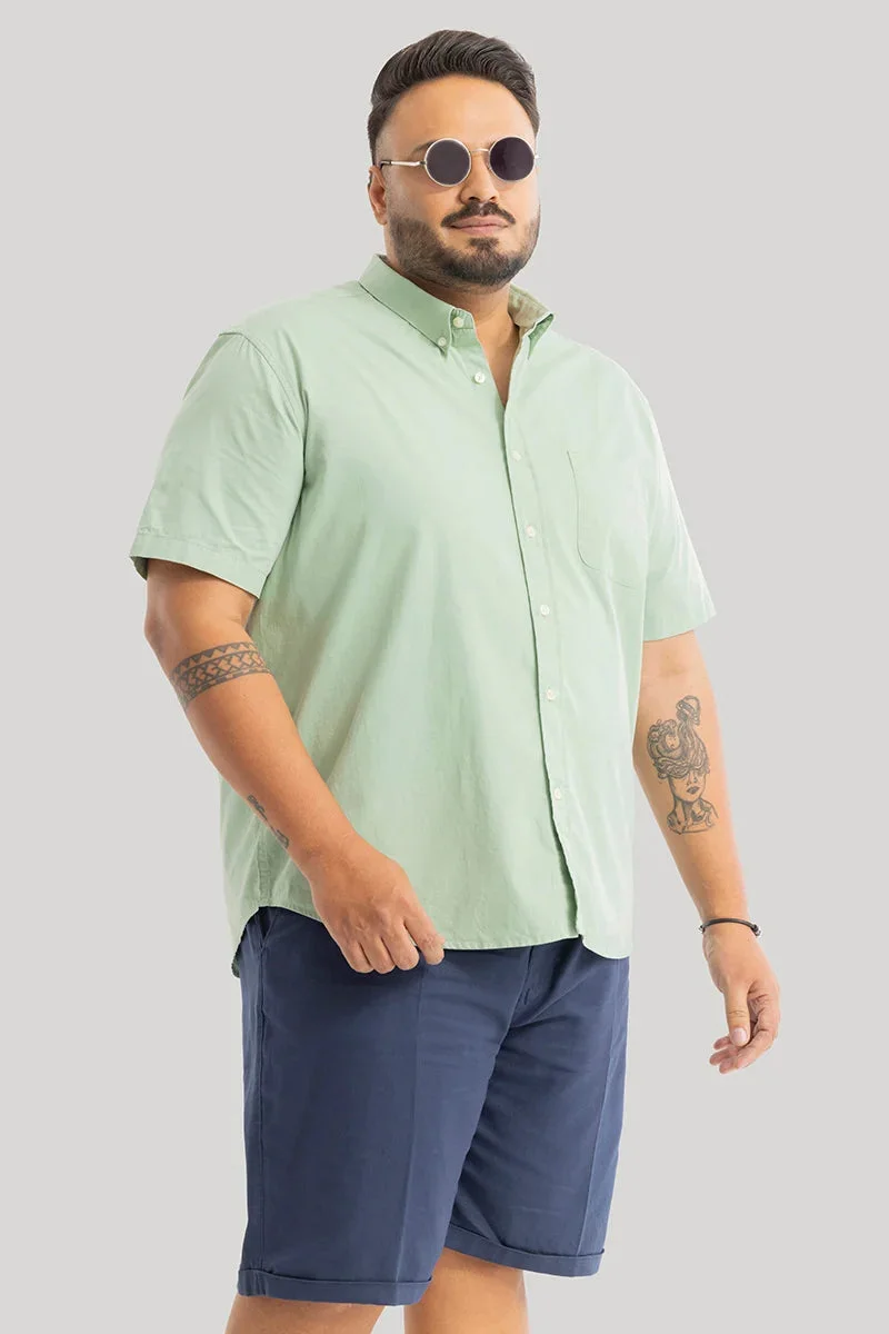 Snitch Green Downtown Mint Oxford Plus Size Shirt for Men | Best Price UAE