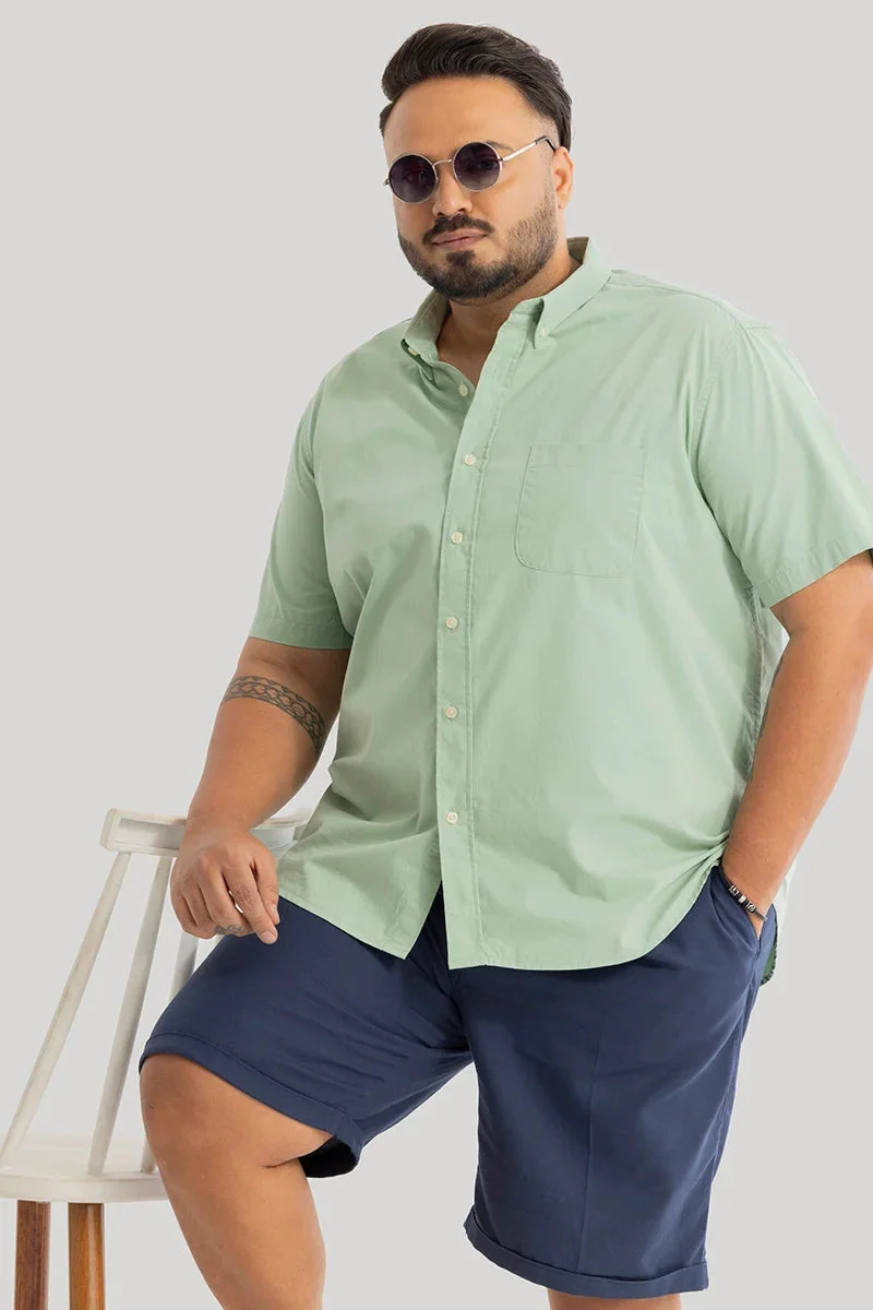 Snitch Green Downtown Mint Oxford Plus Size Shirt for Men | Best Price UAE