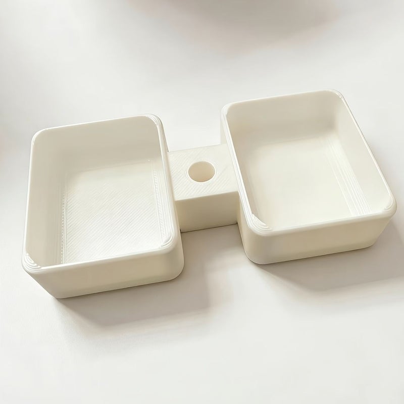 White Universal Car Cup Holder Insert 2 Compartment Dip Container for Drive Thru Fast Food - Image 5