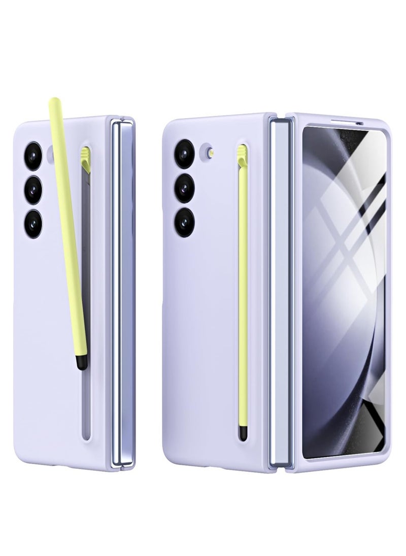 Case Compatible with Samsung Galaxy Z Fold 6 Case Slim, [S Pen Included] [Built-in Glass Screen Protector] PC Slim Shockproof Full Coverage bumper Case Protective Cover for Samsung Z Fold 6-Purpel  - Image 1