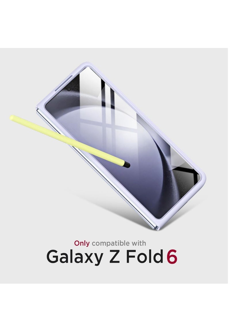 Case Compatible with Samsung Galaxy Z Fold 6 Case Slim, [S Pen Included] [Built-in Glass Screen Protector] PC Slim Shockproof Full Coverage bumper Case Protective Cover for Samsung Z Fold 6-Purpel  - Image 4