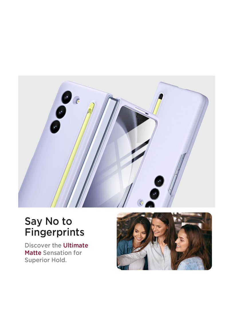 Case Compatible with Samsung Galaxy Z Fold 6 Case Slim, [S Pen Included] [Built-in Glass Screen Protector] PC Slim Shockproof Full Coverage bumper Case Protective Cover for Samsung Z Fold 6-Purpel  - Image 5