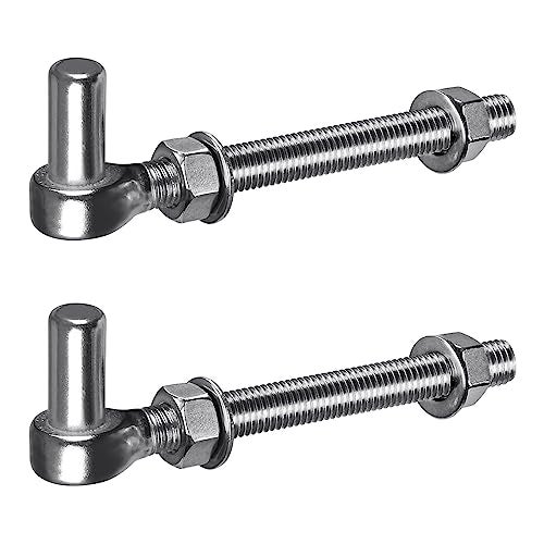 Insaga M16x 6'' J-Bolt Gate Hinge, 304 Stainless Steel J-Bolt Post Hinge for Farm Gate, 5/8" Male Pin J-Bolt Hinge for Chain Link Fence Gate, Gate Hinges for Metal Gates (2Pcs) - Image 1
