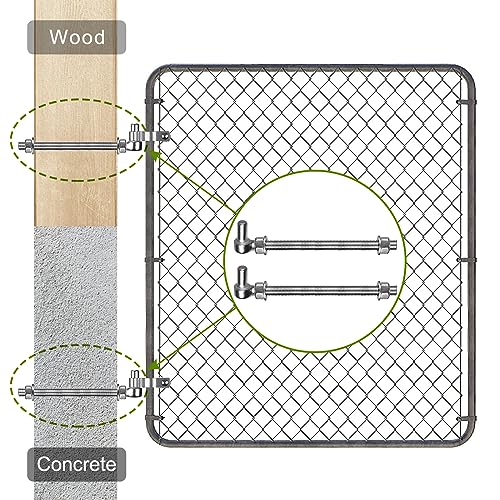 Insaga M16x 6'' J-Bolt Gate Hinge, 304 Stainless Steel J-Bolt Post Hinge for Farm Gate, 5/8" Male Pin J-Bolt Hinge for Chain Link Fence Gate, Gate Hinges for Metal Gates (2Pcs) - Image 4