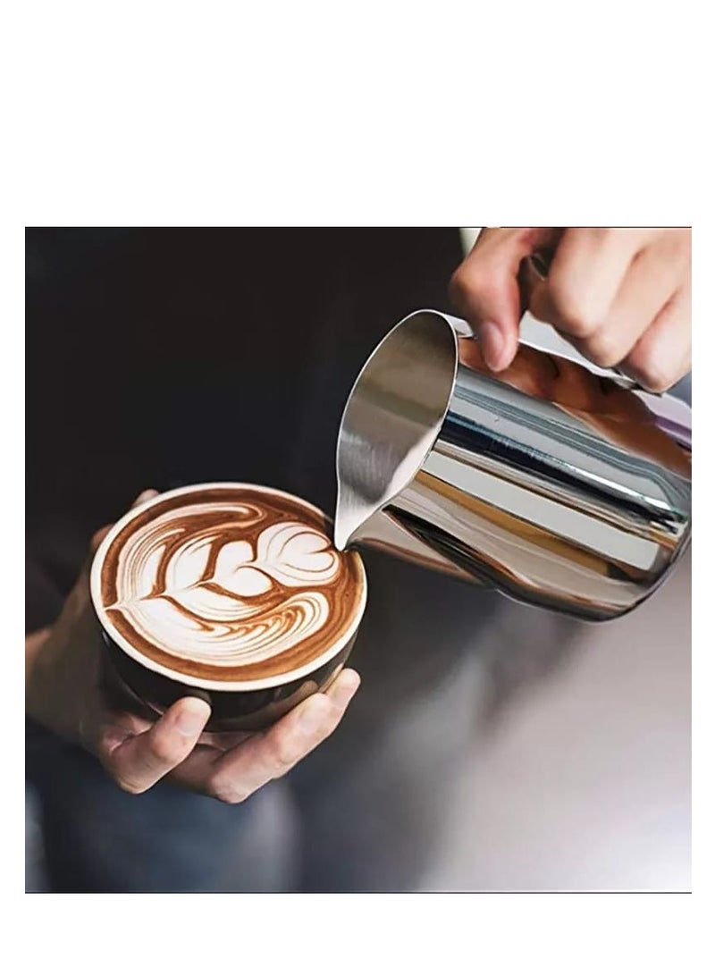 ابريق رغوة الحليب من ابريق تبخير اسبريسو، كوب تبخير ستانلس ستيل سعه 600 مل - Image 2