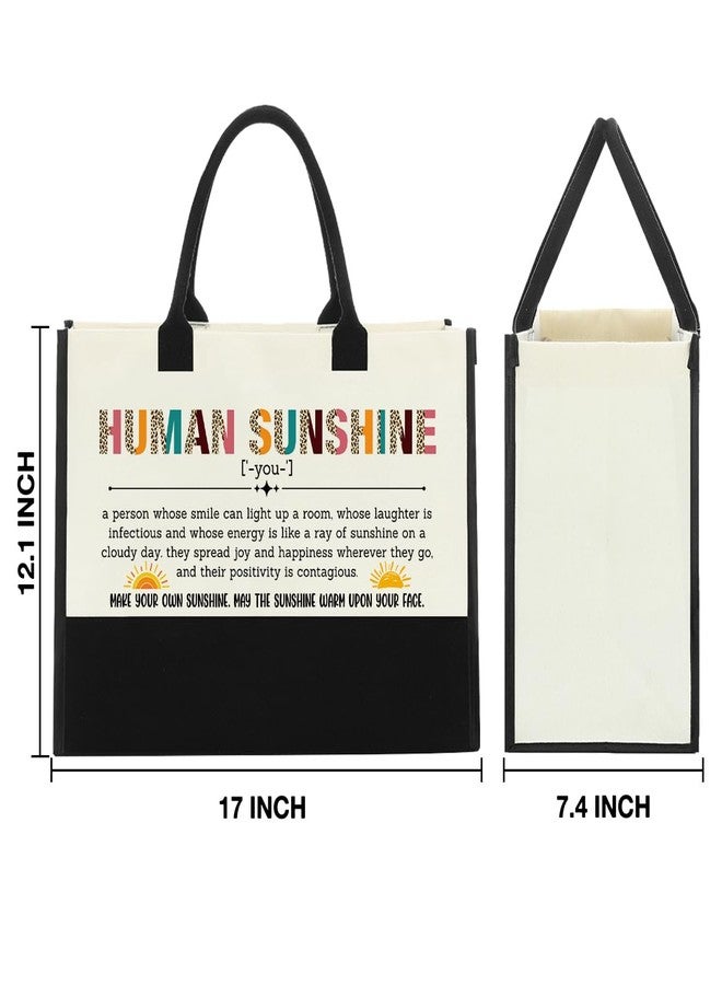 Nvhai Thank You Gifts for Women, Sunshine Gifts for Women, Appreciation Gifts for Teacher Coworker Colleagues Employee, Inspirational Human Sunshine Definition Canvas Tote Bag for Women Grocery Bag Gifts - Image 2