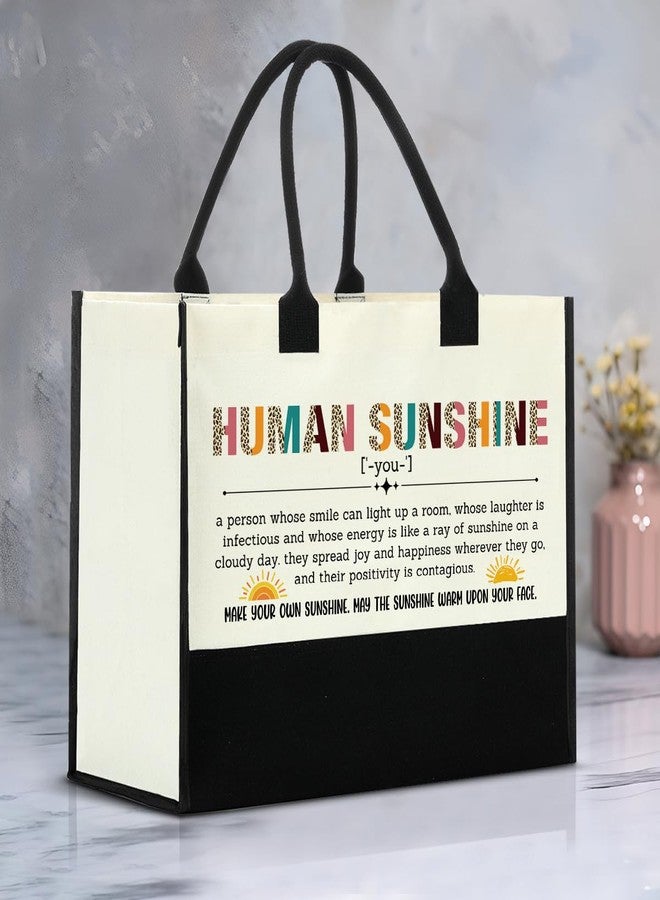 Nvhai Thank You Gifts for Women, Sunshine Gifts for Women, Appreciation Gifts for Teacher Coworker Colleagues Employee, Inspirational Human Sunshine Definition Canvas Tote Bag for Women Grocery Bag Gifts - Image 4