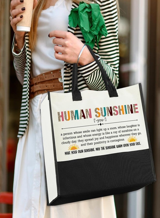 Nvhai Thank You Gifts for Women, Sunshine Gifts for Women, Appreciation Gifts for Teacher Coworker Colleagues Employee, Inspirational Human Sunshine Definition Canvas Tote Bag for Women Grocery Bag Gifts - Image 5