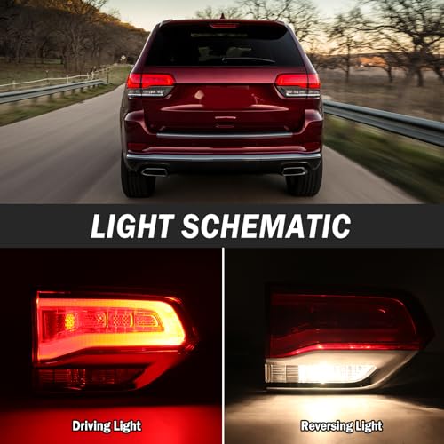 Clidr Inner Tail light for 2014-2021 Jeep Grand Cherokee Laredo/Limited/Overland/Summit CH2802105 68110047AB Driver Side (Left) - Image 3