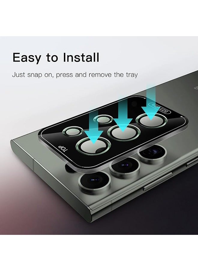 Samsung Galaxy S23 Ultra Camera Lens Protector, Individual Lens Protectors, Scratch-Resistant Ultra-Thin Tempered Glass with Aluminum Edging, Galaxy S23 Ultra Case Friendly, 1 Set, Green - Image 5