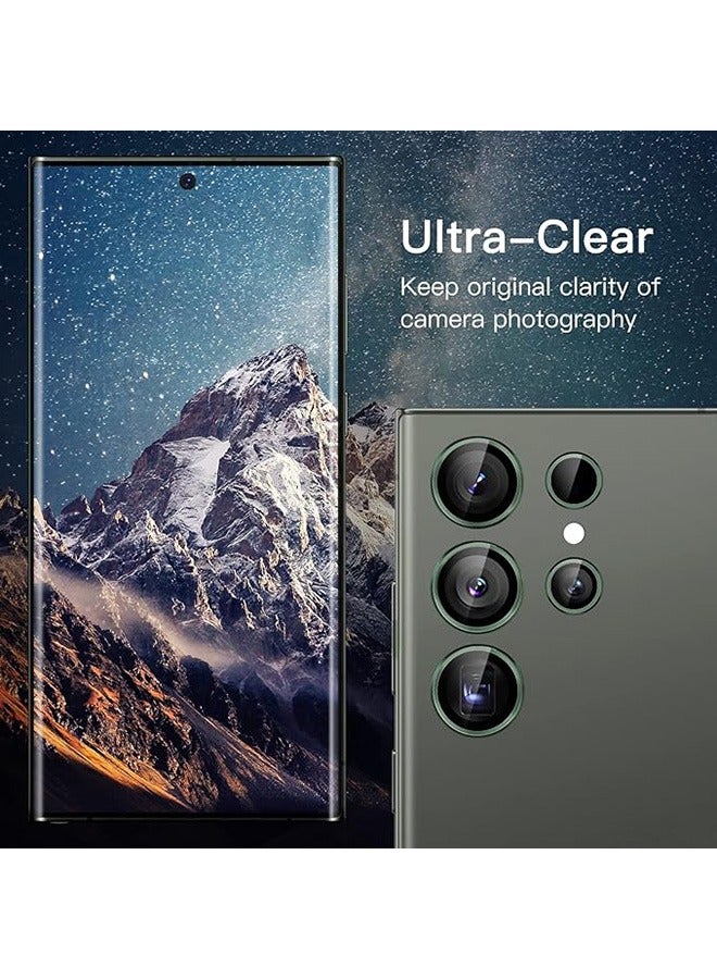 Samsung Galaxy S23 Ultra Camera Lens Protector, Individual Lens Protectors, Scratch-Resistant Ultra-Thin Tempered Glass with Aluminum Edging, Galaxy S23 Ultra Case Friendly, 1 Set, Green - Image 3
