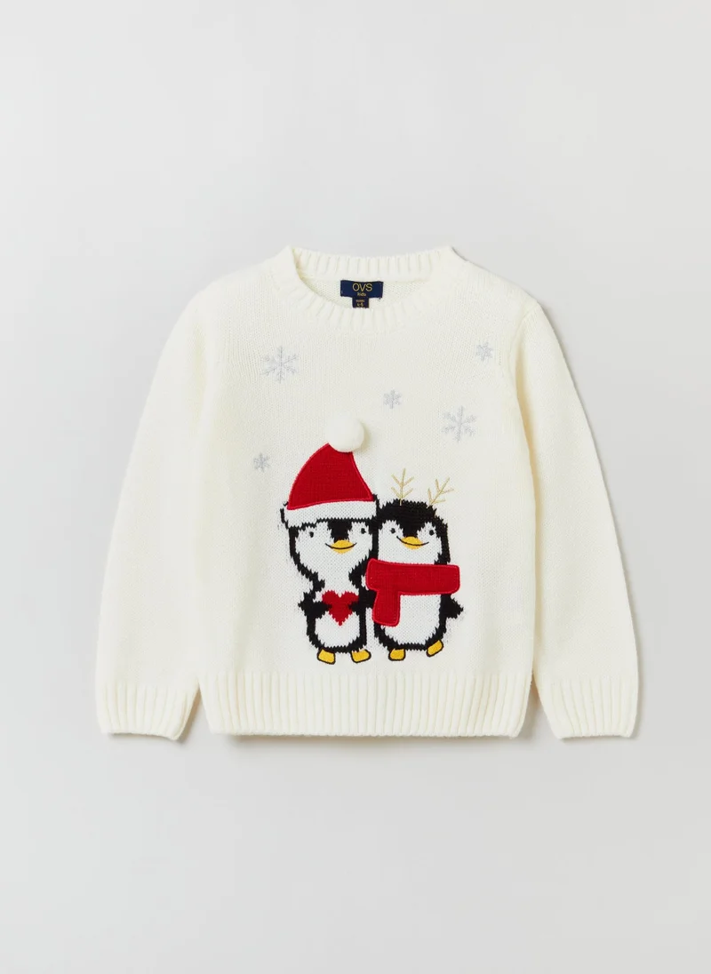 او في اس Ovs Girls Winter Penguin Jumper