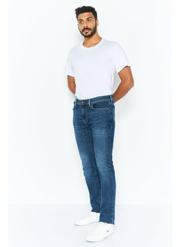 Seven 7 Men Slim Fit Solid Stretchable Denim Jeans, Blue  - Image 2