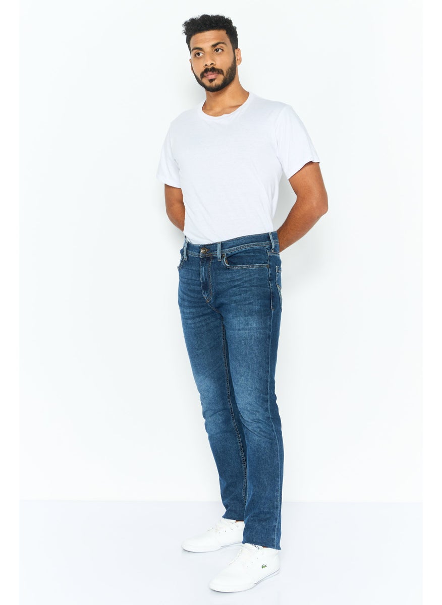 Seven 7 - Men Slim Fit Solid Stretchable Denim Jeans, Blue - Image 1