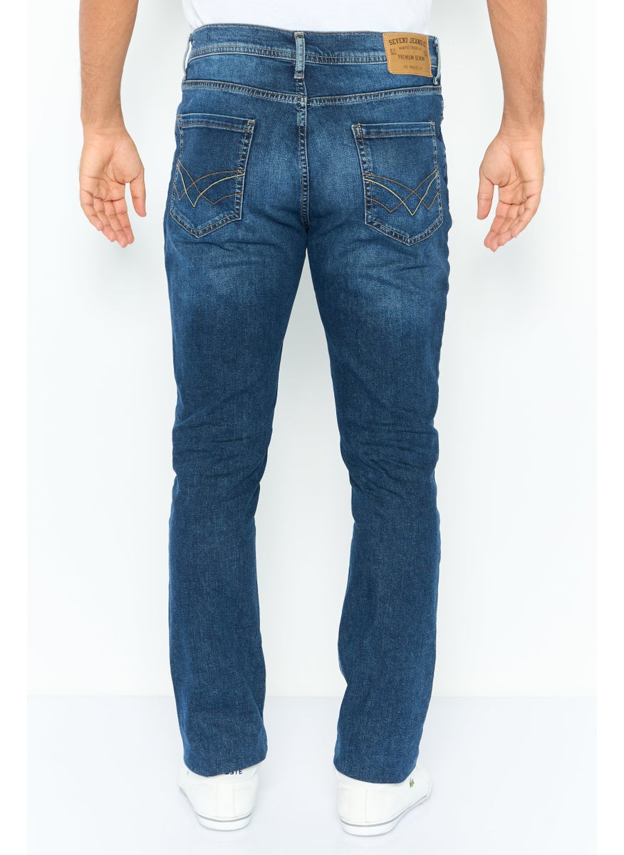 Seven 7 - Men Slim Fit Solid Stretchable Denim Jeans, Blue - Image 1