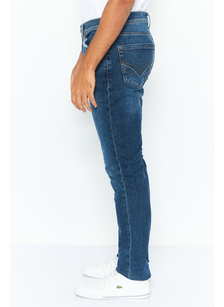 Seven 7 - Men Slim Fit Solid Stretchable Denim Jeans, Blue - Image 1