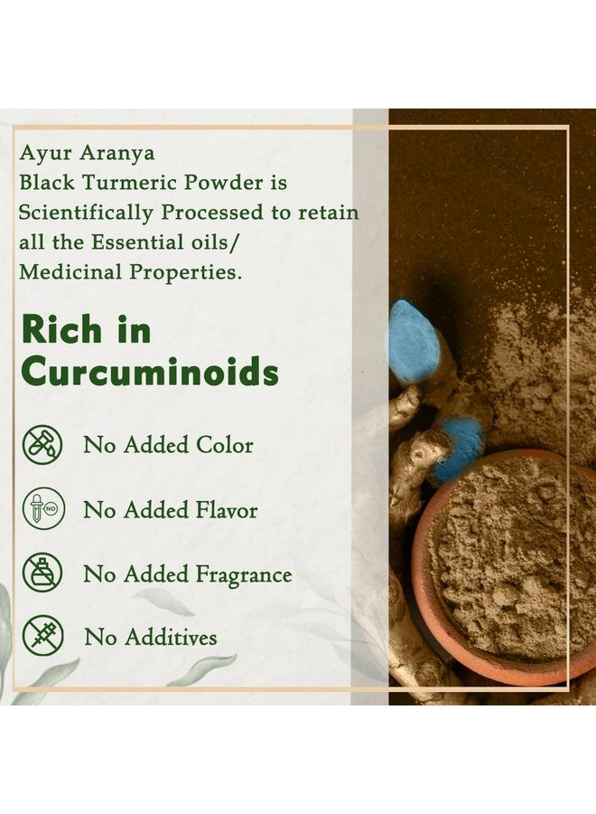 Ayur Aranya 100% Pure and Natural Black Turmeric Powder 3.5 Oz Curcuma Caesia Farm Fresh Root Powder Highly Aromatic with Natural Oils Support Joints Immunity Booster | Gluten Free, Lab Tested - Image 4