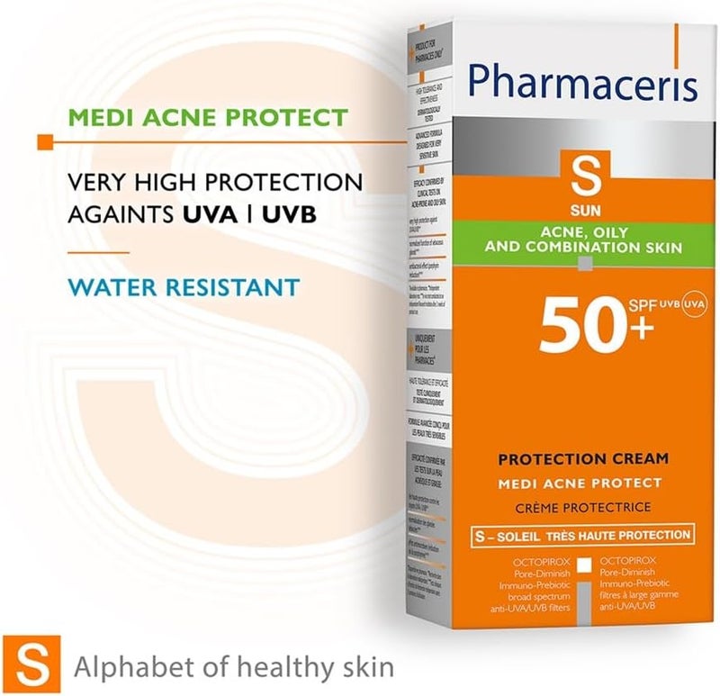 Pharmaceris كريم فارما سيريس Ph-50 SPF ميدي أكني بروتكت - حماية فائقة للبشرة الدهنية والمعرضة لحب الشباب - Image 4