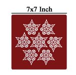 ABS HERBALS : Rangoli/Kolam Sticker – Traditional Handmade Kolam Art/Design Sticker for : Pooja Room, Home Entrance, Tile, Floor, (Meroon-Modal : S2PCM2PMP2P Pack of 6Pcs) - Image 4