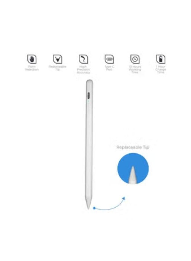 Blupebble Sketch Pro Magnetic Aluminum Stylus Pencil For Apple, White - Image 2