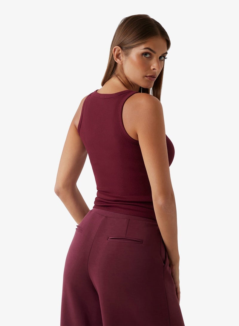 جس بلوزة كوليت بدون أكمام مضلعة - Image 2