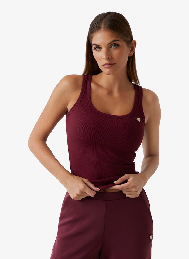 جس بلوزة كوليت بدون أكمام مضلعة - Image 1