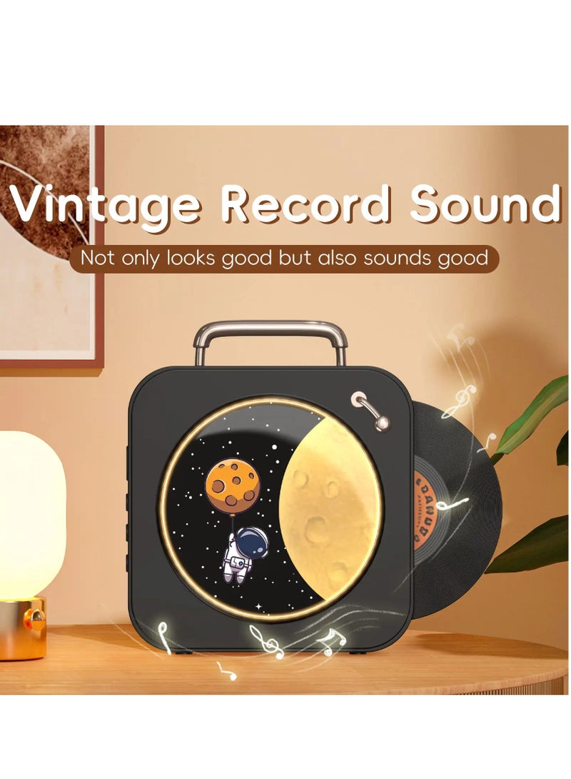 ProOne ProOne Retro Vinyl Record Bluetooth Speaker - 8W Wireless Speaker with 1800mAh Battery, HI-FI Sound Quality, Bluetooth 5.3, Ambient Lighting, Portable Music Player, Vintage Astronaut Design, Home decor  - Image 4