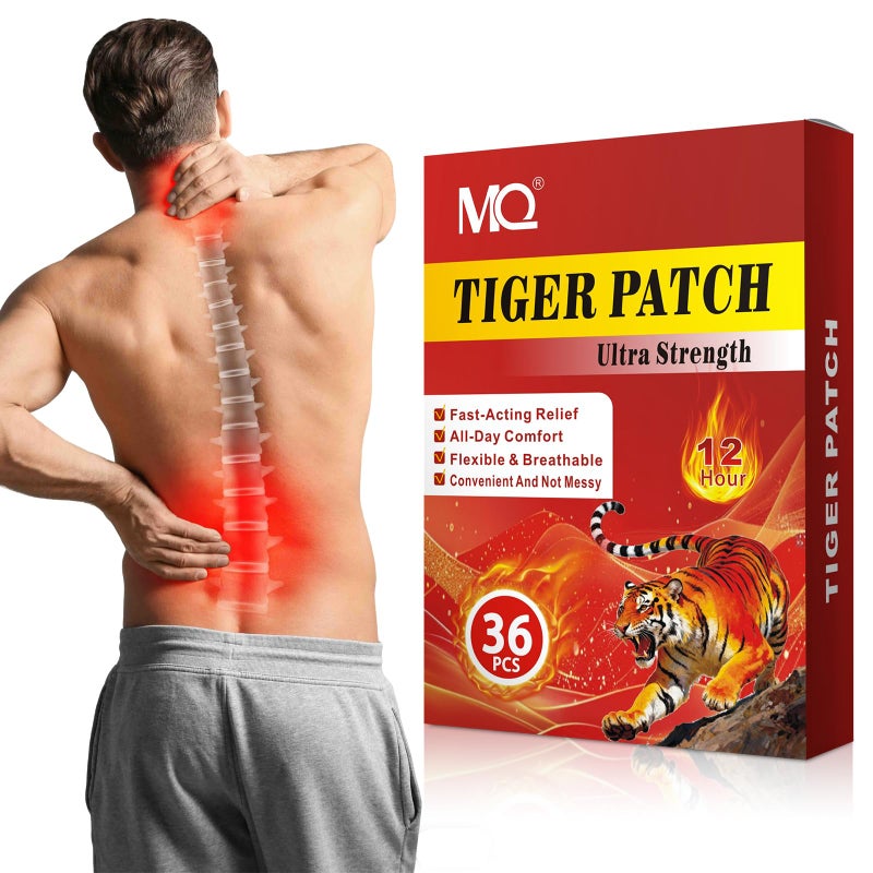 MQ Tiger Patches, Chinese Herbal Heating Patches Maximum Strength for Back, Knee & Shoulder, Large Ultra Strength Heat Plaster, 24H Soothing Warmth for Neck, Joints & Muscles - Image 1